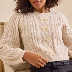 Alterd' State - Sherpa Bow Sweater - Cream